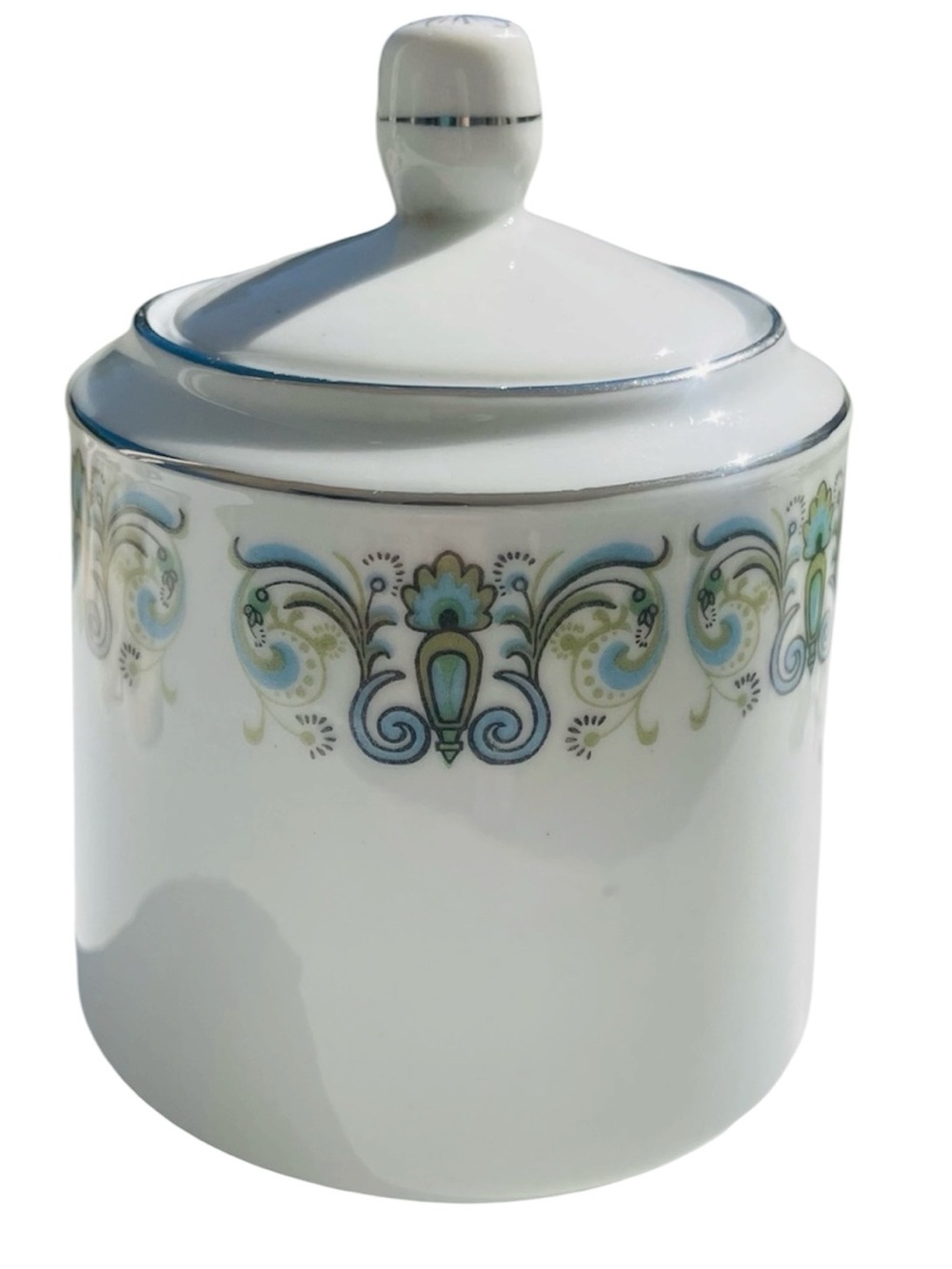 Vintage Porcelain Tea Canister Jar with Lid | China Tea Set Piece